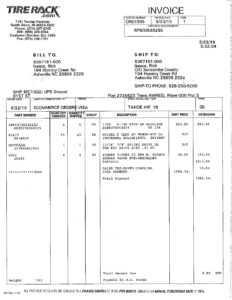 Tire Rack Invoice Invoice Tire Rack _ Exhibit A TIRE RACK 24-MONTH TIRE ROAD HAZARD ...